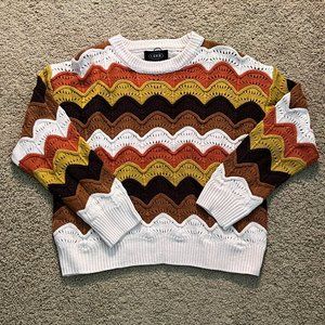 Cider Multicolor Rainbow Wave Sweater Size S